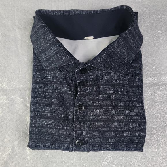 Lululemon Short Sleeve Black Grey Performance Polo Golf Shirt Medium (No Tag) - Picture 10 of 10